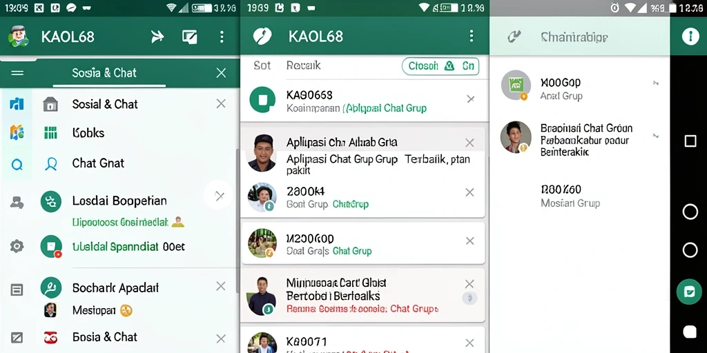 Tampilan antarmuka KAOL68 dengan fitur Chat Grup yang menarik.