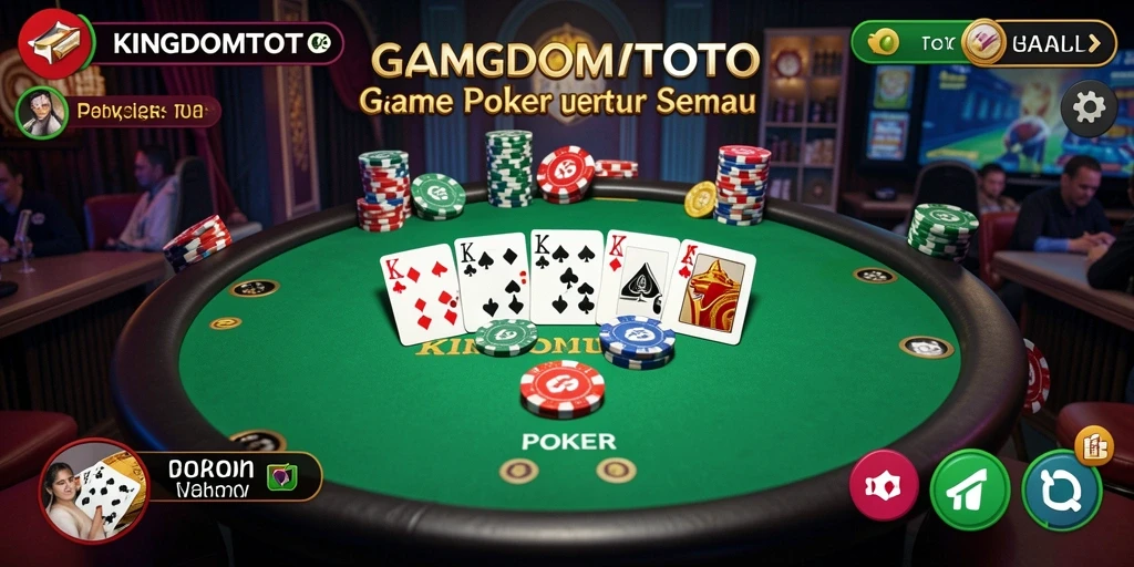 Tampilan antarmuka Poker yang menarik di KINGDOMTOTO.