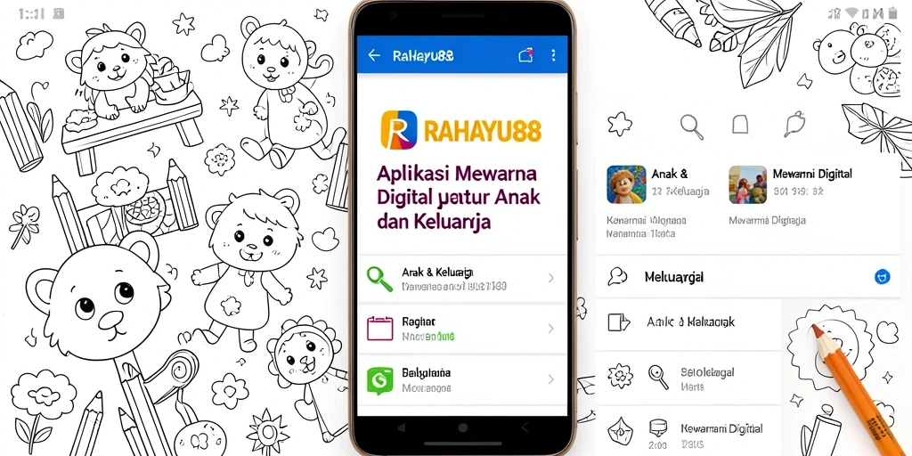 Antarmuka mewarnai digital yang menarik dan ramah anak.