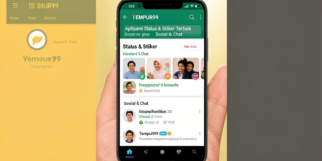 Tampilan antarmuka utama TEMPUR99 dengan koleksi stiker menarik.