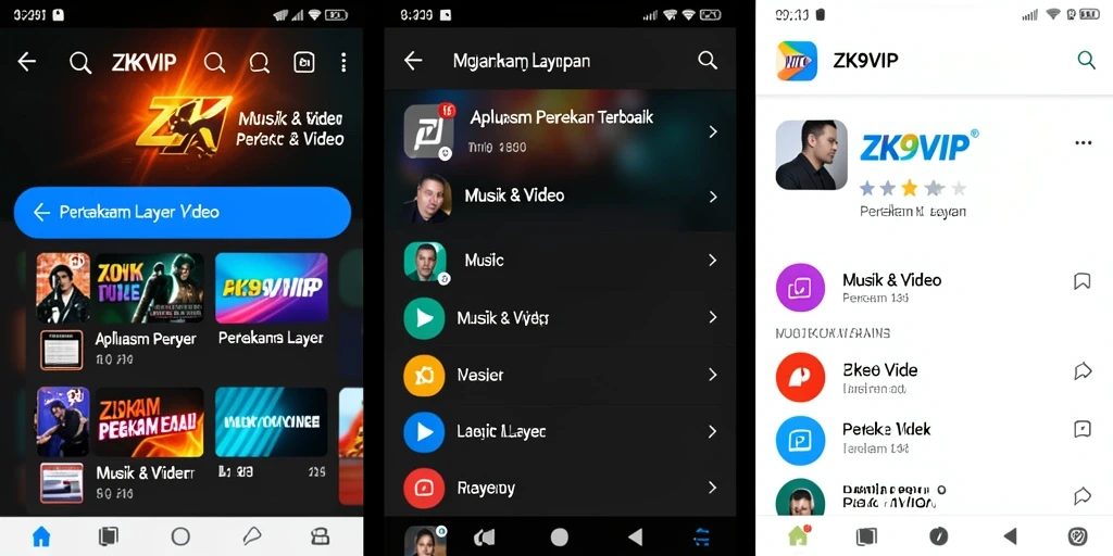 Antarmuka ZK9VIP yang user-friendly untuk perekaman layar.